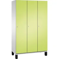 C+P Kleiderspind Cambio mit Standfuß 1.200 x 1.980 x 525 mm (B x H x T) 3 Abteile lichtgrau