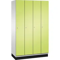 C+P Kleiderspind Cambio mit Sockel 1.200 x 1.950 x 525 mm (B x H x T) 4 Abteile lichtgrau