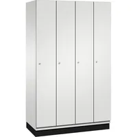 C+P Kleiderspind Cambio mit Sockel 1.200 x 1.950 x 525 mm (B x H x T) 4 Abteile lichtgrau