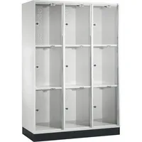 C+P Schließfachschrank Intro XL Acrylglas 1.220 x 1.750 x 500 mm (B x H x T) 3 Abteile 6 x 2 Schlüssel 66,79 kg