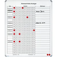 Ultradex Abweisenheits Schreibtafel b.25Pers 610x730mm m.Zubeh. 4024158011486 Ultradex