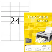 TopStick Etiketten 8701, weiß 66x33,8mm, rechteckig,  4023145087015 TopStick 2400 Stück