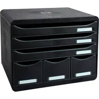 Exacompta Schubladenbox Store-Box 306714D schwarz/schwarz 6 Schubladen geschlossen 9002493423855 Exacompta
