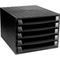 Exacompta Schubladenbox The Box 221014D schwarz/schwarz 5 Schubladen offen 9002493422612 Exacompta
