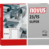 Novus Heftklammern SUPER 23/15, 042-0044, Stahldraht verzinkt, Heftleistung 120 Blatt max. 4009729003398 Novus 1000 Stück
