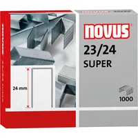 Novus Heftklammern SUPER 23/24, 042-0644, Stahldraht verzinkt, Heftleistung 150-210 Blatt max. 4009729013380 Novus 1000 Stück