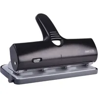 Rapesco 4-fach-Locher ALU 40 1293, schwarz, bis 4mm 40 Blatt, mit Anschlagschiene 5018505020367 Rapesco