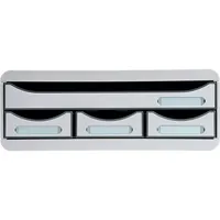Exacompta Toolbox 3 Schübe schmal und hoch, 1 Schub für A4 Format, lichtgrau, 9002493424197 Exacompta