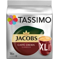 Jacobs Kaffeekapseln Tassimo Caffe Crema Classico XL 4031501, 16 Stück, Kapseln im Portionsbeutel 8711000500033 Jacobs 16 Stück