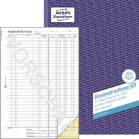 Avery Zweckform Formularbuch Kassenabrechnung A4 VE=2x50 Blatt mit Aus