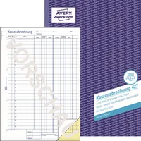 AVERY Zweckform Kassenabrechnung mit MwSt.-Spalte für Einnahmen und Ausgaben Formularbuch 427, 1 St.