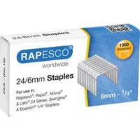 Rapesco Heftklammern 24/6, S24607Z3, Stahldraht verzinkt, Heftleistung 2-30 Blatt 5018505025096 Rapesco 1000 Stück