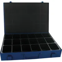 Intertech Handels- und Vertriebs GmbH Sortimentskasten Blech 18Fächer 340x240x50mm Schaumstoffpolster bl 4033515998971 Intertech Handels- und Vertriebs GmbH