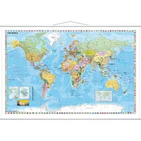 Franken Weltkarte Tafel beschreibbar 1:33.000.000 97 cmx137 cm