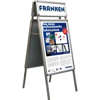 Franken Kundenstopper Standard Plus BS1305, A1, Din1, mit Topschild63,6 x 25,4 cm, wetterfest, silber 4016946194044 Franken