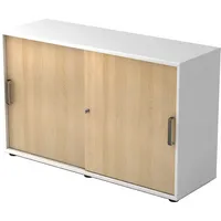 Hammerbacher Schiebetürenschrank V1752/V1753 V1752S/W/E/SG, abschließbar, 2 OH, weiß/eiche, 120x74,8x40cm (BxHxT) 4032062166192 Hammerbacher 2 Stück