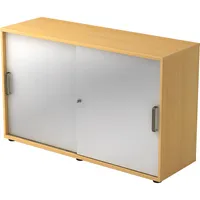 Hammerbacher Schiebetürenschrank V1752/V1753 V1752S/6/S/SG, abschließbar, 2 OH, buche/silber, 120x74,8x40cm (BxHxT) 4032062131343 Hammerbache 2 Stück