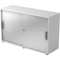 Hammerbacher Schiebetürenschrank V1752/V1753 V1752S/W/S/SG, abschließbar, 2 OH, weiß/silber, 120x74,8x40cm (BxHxT) 4032062155448 Hammerbacher 2 Stück