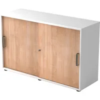 Hammerbacher Schiebetürenschrank V1752/V1753 V1752S/W/N/SG, abschließbar, 2 OH, weiß/nussbaum, 120x74,8x40cm (BxHxT) 4032062146446 Hammerbach 2 Stück