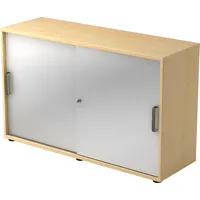 Hammerbacher Schiebetürenschrank V1752/V1753 V1752S/3/S/SG, abschließbar, 2 OH, ahorn/silber, 120x74,8x40cm (BxHxT) 4032062131121 Hammerbache 2 Stück