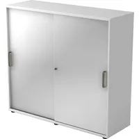 Hammerbacher Schiebetürenschrank V1752/V1753 V1753S/W/S/SG, abschließbar, 3 OH, weiß/silber, 120x110x40cm (BxHxT) 4032062155516 Hammerbacher 2 Stück