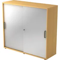 Hammerbacher Schiebetürenschrank V1752/V1753 V1753S/6/S/SG, abschließbar, 3 OH, buche/silber, 120x110x40cm (BxHxT) 4032062131794 Hammerbacher 2 Stück