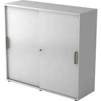 Hammerbacher Schiebetürenschrank V1752/V1753 V1753S/5/5/SG, abschließbar, 3 OH, grau, 120x110x40cm (BxHxT) 4032062131626 Hammerbacher 2 Stück