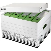 Leitz Archivbox Solid 6119-00-01, A4, weiß, innen 41,5x32,6x29cm (TxBxH), Wellpappe 4002432117970 Leitz