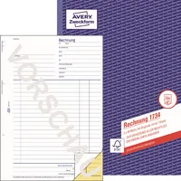 AVERY Zweckform Rechnung 1734 A4 selbstdurchschreibend 2x40 Blatt 4004182017340 AVERY Zweckform