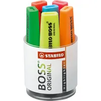 Stabilo Textmarker-Set BOSS ORIGINAL, 7006, Rundbox, 6-farbig sortiert, 2-5mm Keilspitze 4006381214575 Stabilo 6 Stück