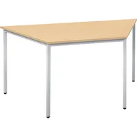 Soennecken Konferenztisch Line, 72cm (H), 160/80x69cm (BxT), Trapezform, ahorn / silber 4003969046849 Soennecken