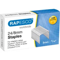 Rapesco Heftklammern 24/8, 1456, Stahldraht verzinkt, Heftleistung 2-50 Blatt 5018505015004 Rapesco 1000 Stück