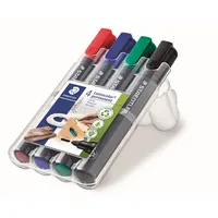 Staedtler Permanentmarker-Set Lumocolor, 352 WP4, Pack, 4-farbig sortiert, 2mm Rundspitze 4007817352021 Staedtler 4 Stück