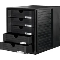 HAN Schubladenbox System-Box 1450-13 schwarz/schwarz 5 Schubladen geschlossen 4012473145047 HAN