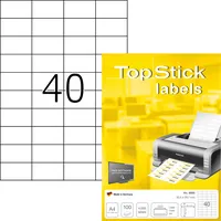 TopStick Etiketten 8698, weiß 52,5x29,7mm, rechteckig,  4023145086988 TopStick 4000 Stück