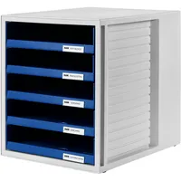 HAN Schubladenbox Schrank-Set 1401-14 grau/blau 5 Schubladen offen 4012473140196 HAN