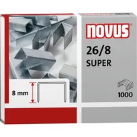 Novus Heftklammern SUPER 26/8, 040-0199, Stahldraht verzinkt, Heftleistung 30 Blatt max. 4009729043950 Novus 1000 Stück