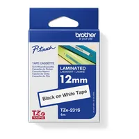 Brother Schriftband TZe-231S (lam.) Schwarz auf Weiß 12mm x 4m