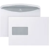 Bong Versandtaschen Posthorn Trapez 02540148, C5, mit Fenster, nassklebend, lange Seite offen, 80g, weiß 4040134050935 Bong 500 Stück