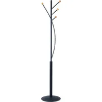 Maul Garderobenständer MAULaura 94055, mit 4 Haken, Metall, Holz, schwarz 4002390075015 Maul