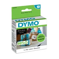 DYMO LabelWriter Mehrzwecketiketten (Klein) | 25 mm x 25 mm | Rolle mit 750 leicht ablösbaren Etiketten | selbstklebend