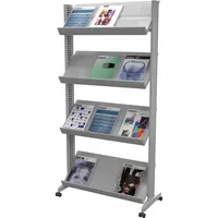 Paperflow Prospekthalter UPP3.35 mobil 4 Fächer alu