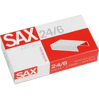 Sax Heftklammern 24/6, 1-246-00, Stahldraht verzinkt, Heftleistung 25 Blatt max. 9002219030039 Sax 1000 Stück