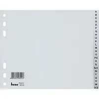 Bene Kunststoffregister 93220, A bis Z, A4 halbe Höhe, 120µm, graue Taben, 20-teilig 9003261330009 Bene