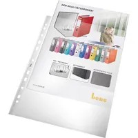 Bene Prospekthüllen 206225CL, A4 glasklar glatt, oben & links offen, 0,14mm 9003262200226 Bene 25 Stück
