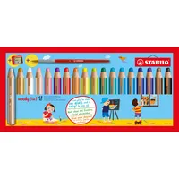 Stabilo Buntstifte-Set STABILO woody 3 in 1, 880/18-3, 18-farbig sortiert, rund, jumbo, Etui 4006381484107 Stabilo 18 Stück