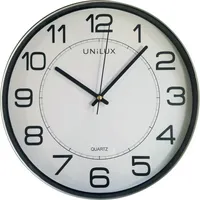 Unilux  Wanduhr Magnet 400094406, metallgrau/schwarz, 30,5cm, rund, analog 3595560023714 Unilux