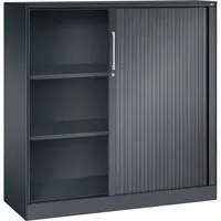 CP-Möbel Rollladenschrank Asisto 143031000S10075, abschließbar, 3 OH, schwarzgrau, 120x131x43,5cm (BxHxT) 4060061312456 CP-Möbel