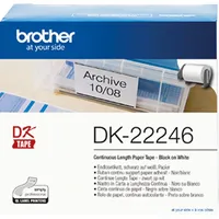 Brother DK-22246 selbstklebende Endlosetiketten (103 mm breit, 30,48 m lang, geeignet für QL-1050, QL-1050N, QL-1060N, QL-1100, QL-1110NWB) schwarz auf weiß (Papier)