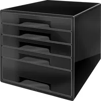 AKTION: LEITZ Schubladenbox CUBE Duo Colour  schwarz/grau 52531095, DIN A4 mit 5 Schubladen, 1 St. mit Prämie nach Registrierung